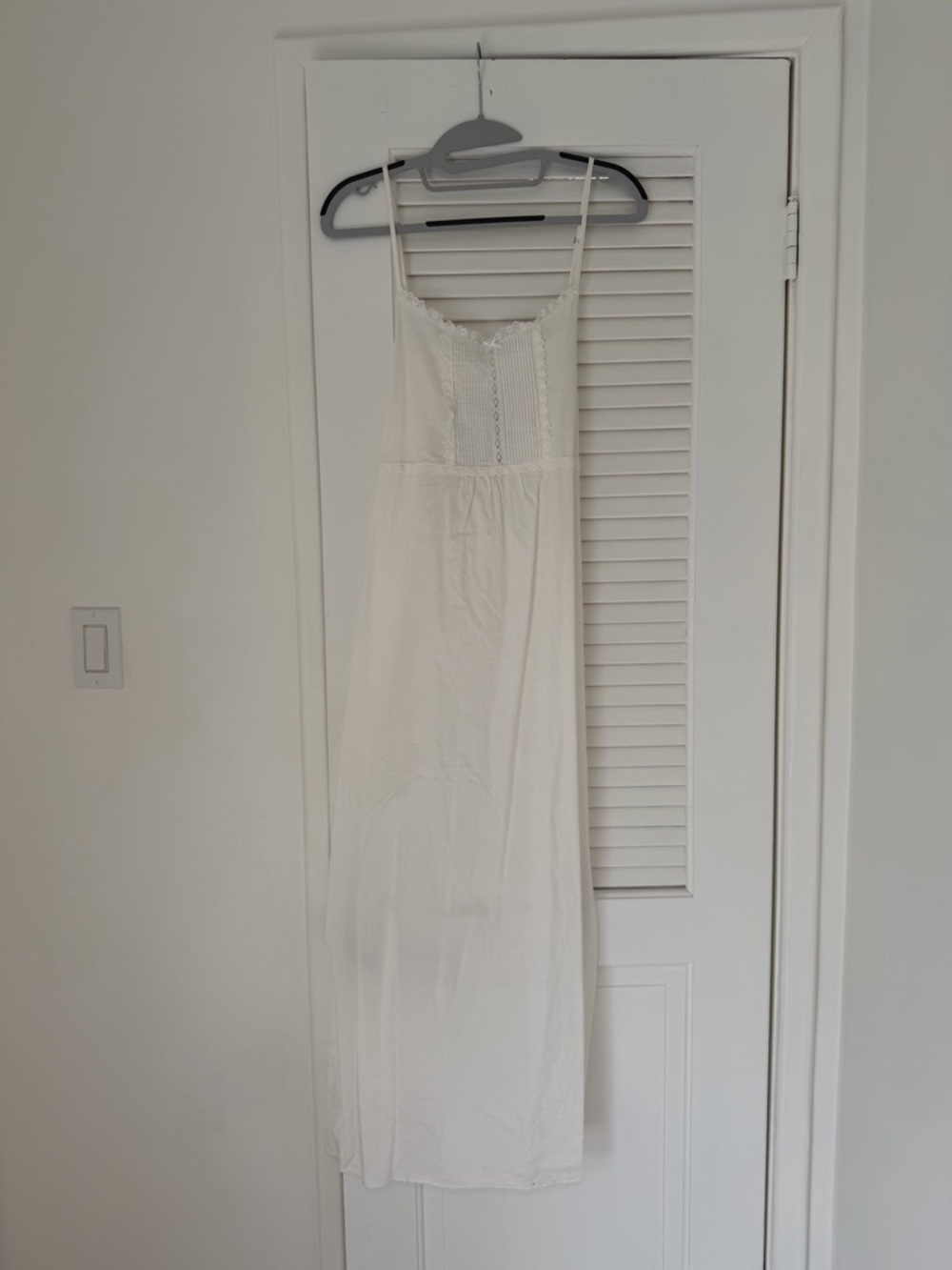 Brandy Melville White Lace-Trim Slip Dress